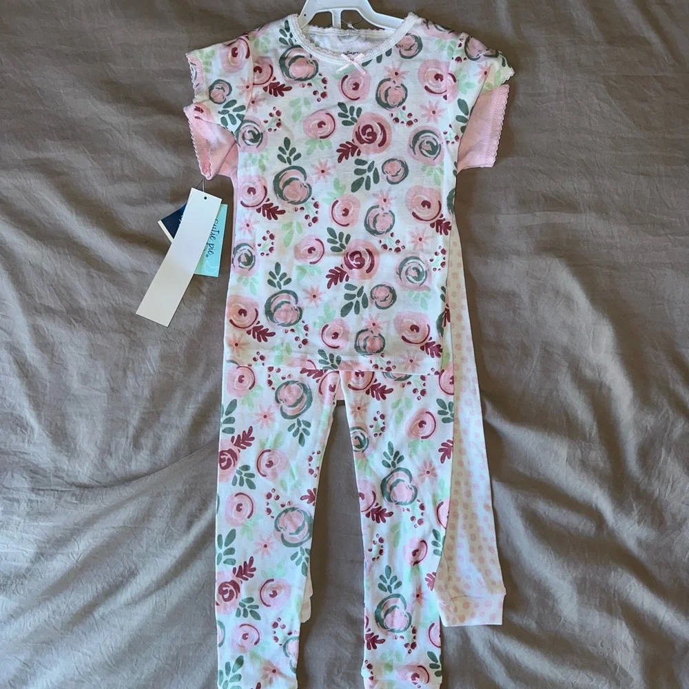 2 NWT Pj Pajamas Set Bundle New 4T Toddler Girl Jammies Girly 4